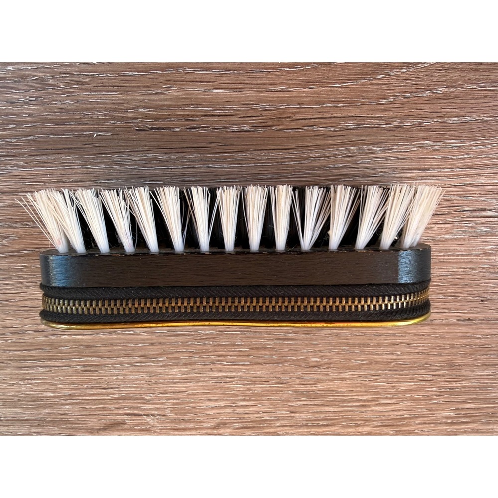 Vintage Travel Grooming Sewing Kit Clothes Brush Zippered Case Germany Scissors